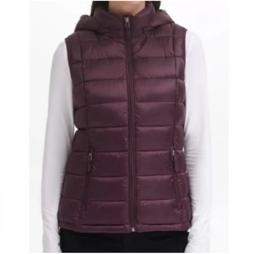 Charter Club Deep Plum Hooded Puffer Vest | XXL | NWT